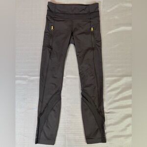 Lululemon Speed Tight Leggings Black Size 4 Luxtreme Running Yoga Zipper Pockets